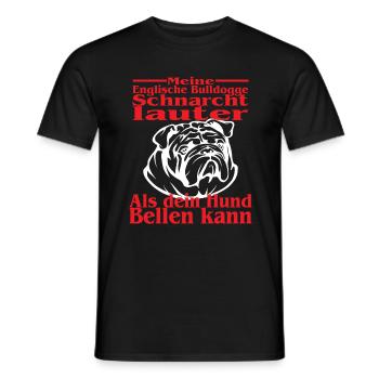 Meine Englische Bulldogge Schnarcht - Dogge Spruch - Männer T-Shirt - Schwarz - Vorne - AI Model Male 178 light (178cm)
