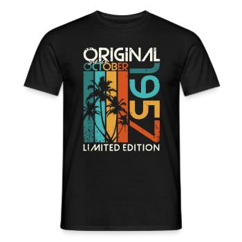 Octobre 1957 Cadeau d’anniversaire de naissance - T-shirt homme - noir - Devant - AI Model Male 178 light (178cm)
