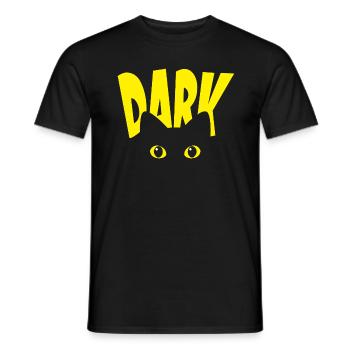 Dark Black Cat - Men's T-Shirt - black - Front - AI Model Male 178 light (178cm)