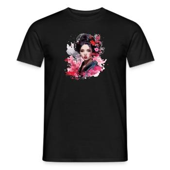 Conception de Geisha - T-shirt homme - noir - Devant - AI Model Male 178 light (178cm)