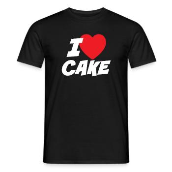 I Love Cake - Men's T-Shirt - black - Front - AI Model Male 178 light (178cm)