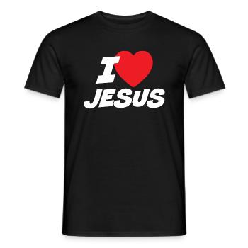 I Love Jesus - Men's T-Shirt - black - Front - AI Model Male 178 light (178cm)
