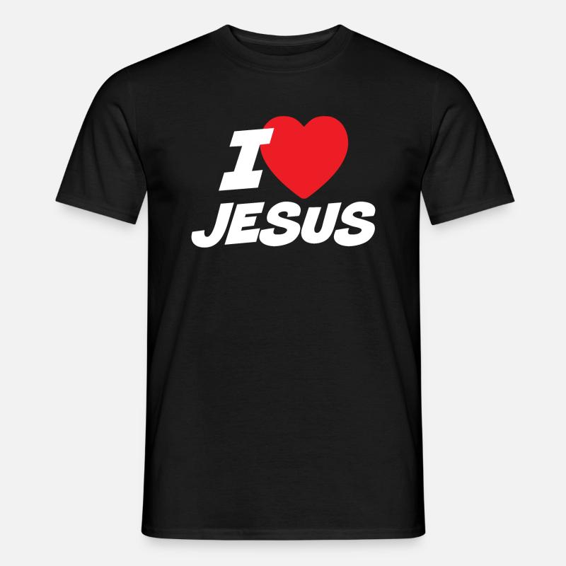 Ich liebe Jesus - Männer T-Shirt - Schwarz