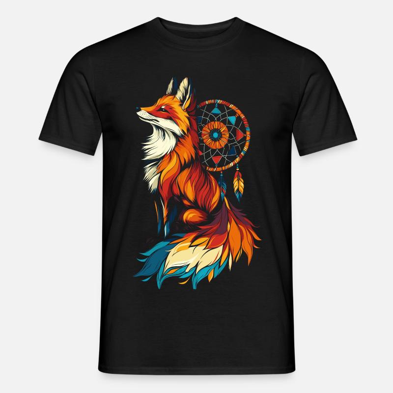 Fuchs Traumfänger - Männer T-Shirt - Schwarz