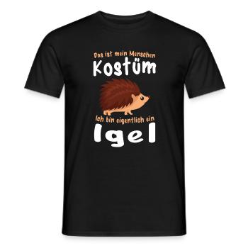 Igel Menschen Kostüm Lustiges Stacheltier - Männer T-Shirt - Schwarz - Vorne - AI Model Male 178 light (178cm)