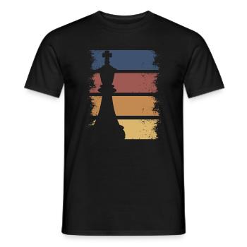 Chess King Chessboard Vintage Retro Chess Game - Men's T-Shirt - black - Front - AI Model Male 178 light (178cm)