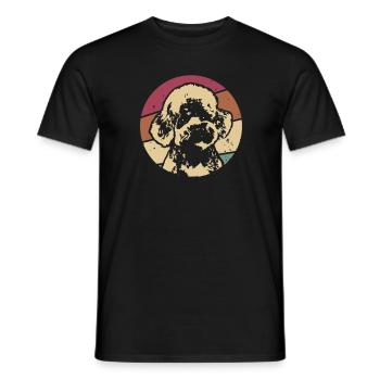 Caniche chien rétro vintage - T-shirt homme - noir - Devant - AI Model Male 178 light (178cm)