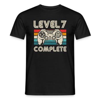 7th Birthday Saying 7 Years Birthday Gift - Men's T-Shirt - black - Front - AI Model Male 178 light (178cm)