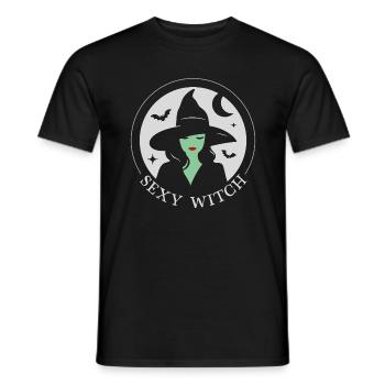 Sexy Witch - Men's T-Shirt - black - Front - AI Model Male 178 light (178cm)