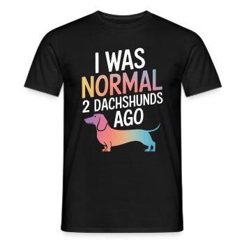 Chien teckel - T-shirt homme - noir - Devant - AI Model Male 178 light (178cm)