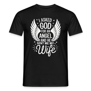 Femme Épouse Partenaire Famille Marié - T-shirt homme - noir - Devant - AI Model Male 178 light (178cm)
