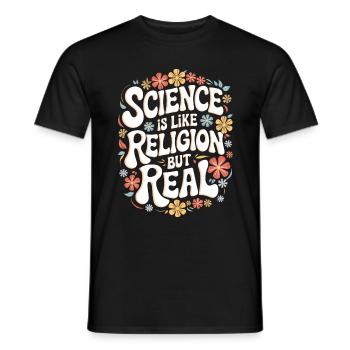 Athéisme, athée, anti-religion, agnostique - T-shirt homme - noir - Devant - AI Model Male 178 light (178cm)