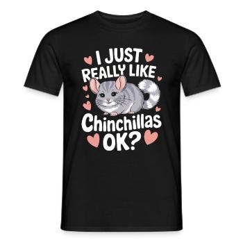 Chinchilla Chinchillas Mouse - Men's T-Shirt - black - Front - AI Model Male 178 light (178cm)