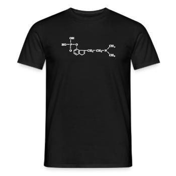 psilocybine molécule magic mushroom trip - T-shirt homme - noir - Devant - AI Model Male 178 light (178cm)