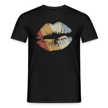 Lippen Retro Style Vintage - Männer T-Shirt - Schwarz - Vorne - AI Model Male 178 light (178cm)