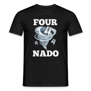 4. Geburtstag Tornado - Männer T-Shirt - Schwarz - Vorne - AI Model Male 178 light (178cm)