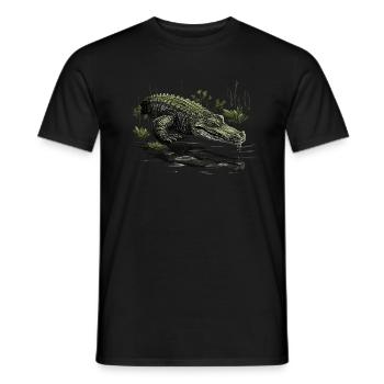 Krokodil Alligator Kaiman Reptil - Männer T-Shirt - Schwarz - Vorne - AI Model Male 178 light (178cm)