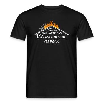 Ohne uns hätte das Chaos gar kein Zuhause - Männer T-Shirt - Schwarz - Vorne - AI Model Male 178 light (178cm)