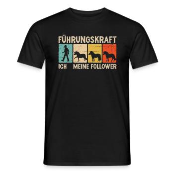 Shetland Pony Führungskraft Pferde Reitsport - Männer T-Shirt - Schwarz - Vorne - AI Model Male 178 light (178cm)