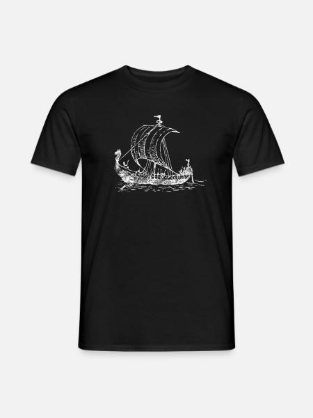 Wikingerschiff wikinger Schiff - Männer T-Shirt - Schwarz