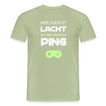 Gaming Console Computer - Men's T-Shirt - sage - Front - AI Model Male 178 light (178cm)