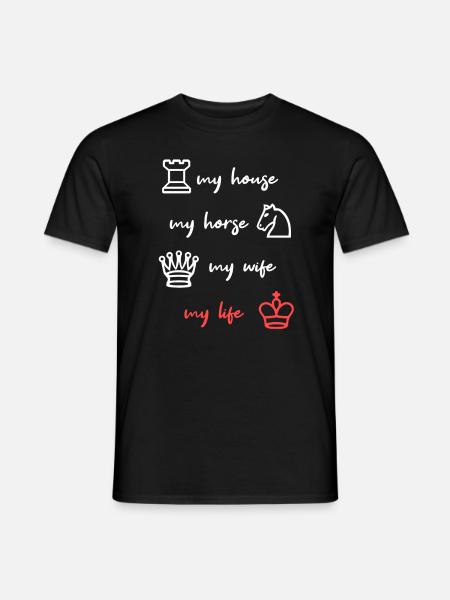 Tournoi d'échecs rigolo - T-shirt homme - noir