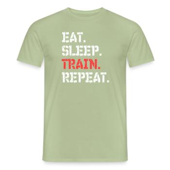 Gym Hanteln Muskeln Training - Männer T-Shirt - Sage - Vorne - AI Model Male 178 light (178cm)