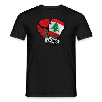 Lebanon Flag, Lebanese Fighter, Lebanon Boxing - Männer T-Shirt - Schwarz - Vorne - AI Model Male 178 light (178cm)