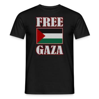 Palestine Flag, Free Palestine, Free Gaza, Gaza - Men's T-Shirt - black - Front - AI Model Male 178 light (178cm)