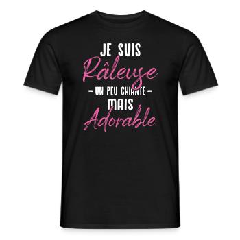 Je suis râleuse un peu chiante mais adorable - T-shirt homme - noir - Devant - AI Model Male 178 light (178cm)