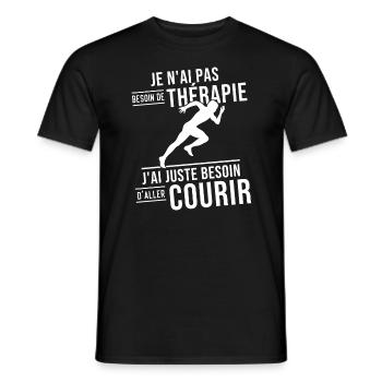 J'ai juste besoin d'aller courir, Humour cadeau - T-shirt homme - noir - Devant - AI Model Male 178 light (178cm)