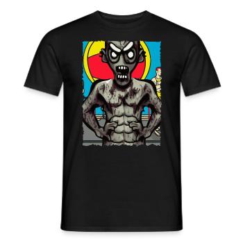 Lustiges Zombie Fitness Pop Art Design - Männer T-Shirt - Schwarz - Vorne - AI Model Male 178 light (178cm)