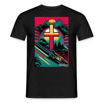 Easter Christianity Gift - Men's T-Shirt - black - Front - AI Model Male 178 light (178cm)