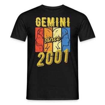 Gemini Sternzeichen 2001 Geschenk - Männer T-Shirt - Schwarz - Vorne - AI Model Male 178 light (178cm)
