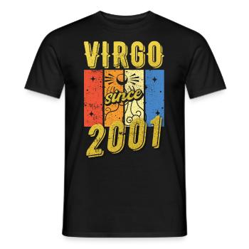 Vierge 2001 Cadeau d’anniversaire du zodiaque - T-shirt homme - noir - Devant - AI Model Male 178 light (178cm)