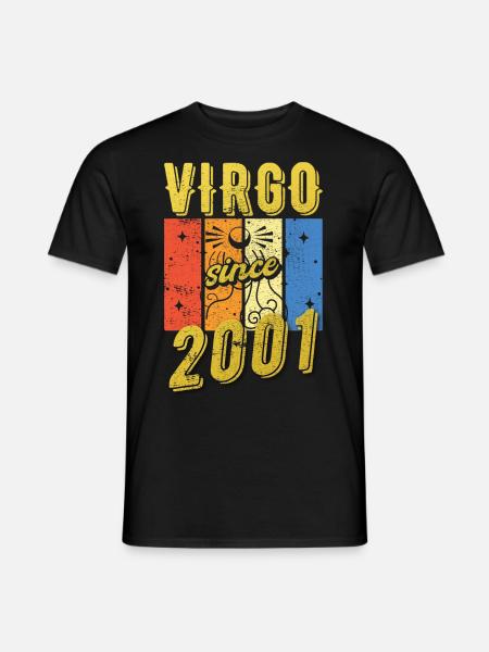 Virgo 2001 Zodiac Birthday Gift - Men's T-Shirt - black