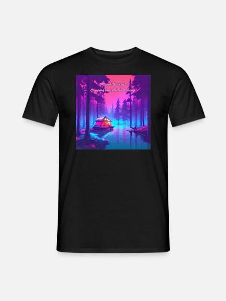 Tagträumen im Mondschein beim Campen - Männer T-Shirt - Schwarz