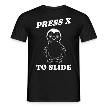 press x to slide Geschenkidee - Männer T-Shirt - Schwarz - Vorne - AI Model Male 178 light (178cm)