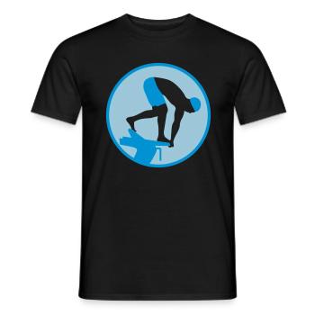 swimming_man_022013_b_2c - Men's T-Shirt - black - Front - AI Model Male 178 light (178cm)