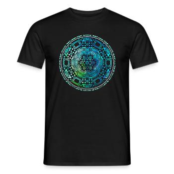 Planet Erde Mandala - Männer T-Shirt - Schwarz - Vorne - AI Model Male 178 light (178cm)