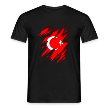 Turkey Türkiye - Men's T-Shirt - black - Front - AI Model Male 178 light (178cm)