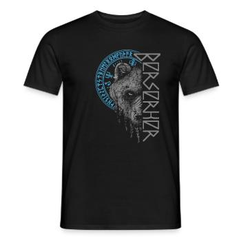 Berserker Bear Warrior Odin Nordic Rune Symboles - T-shirt homme - noir - Devant - AI Model Male 178 light (178cm)