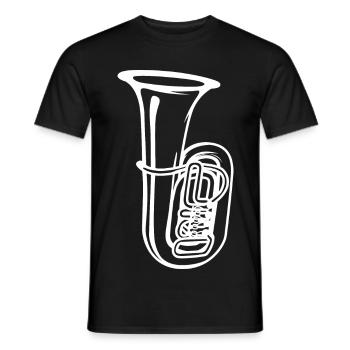 Tuba Skizze - Männer T-Shirt - Schwarz - Vorne - AI Model Male 178 light (178cm)