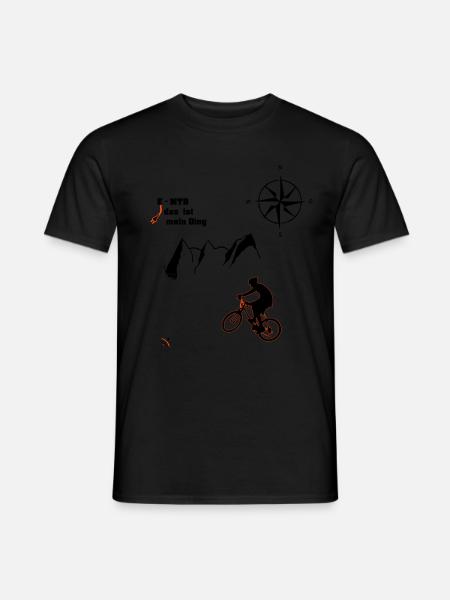 E MTB Berge - Männer T-Shirt - Schwarz