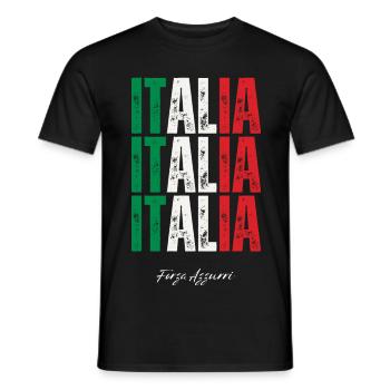 Drapeau de l’Italie, fierté italienne - T-shirt homme - noir - Devant - AI Model Male 178 light (178cm)