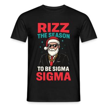 Rizz Weihnacht Sigma Santa Weihnachtsmann Gen Z - Männer T-Shirt - Schwarz - Vorne - AI Model Male 178 light (178cm)