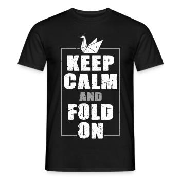 Origami Keep Calm And Fold On - Men's T-Shirt - black - Front - AI Model Male 178 light (178cm)