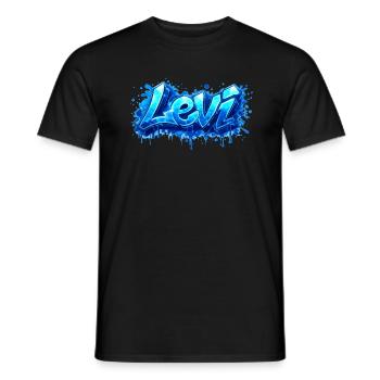 LEVI GRAFFITI NAME FOR PERFECT GIFT PRINTABLE - Men's T-Shirt - black - Front - AI Model Male 178 light (178cm)