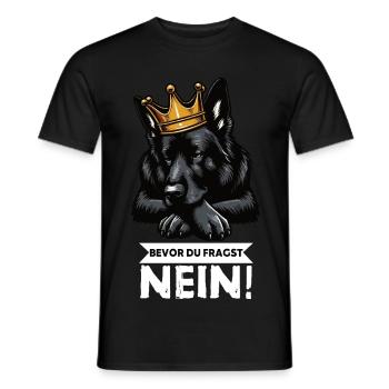Avant de demander aux chiens de berger noir - T-shirt homme - noir - Devant - AI Model Male 178 light (178cm)