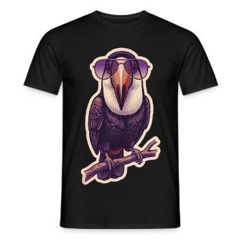 Verrückter Tukan Mit Sonnenbrille - Männer T-Shirt - Schwarz - Vorne - AI Model Male 178 light (178cm)